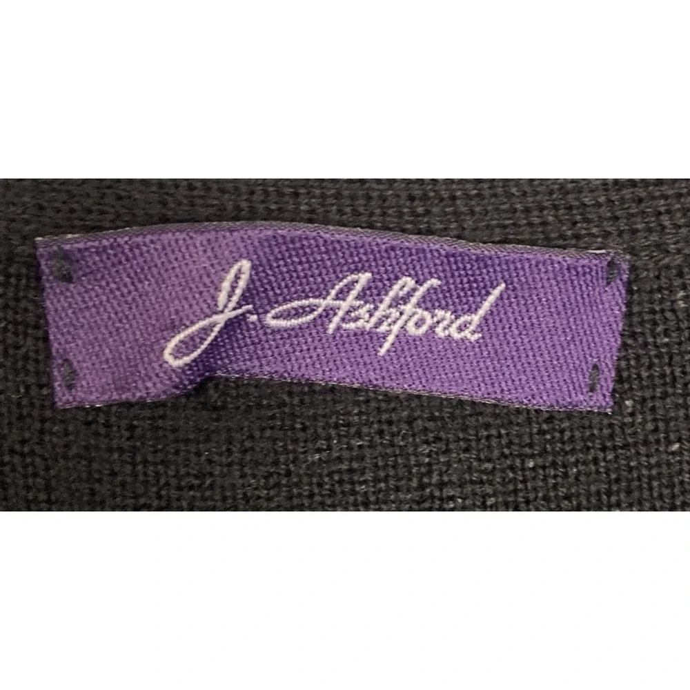 Men's J. Ashford 100% Merino Wool Sweater Vest XL Gray‎ Black Button Up Woolmark